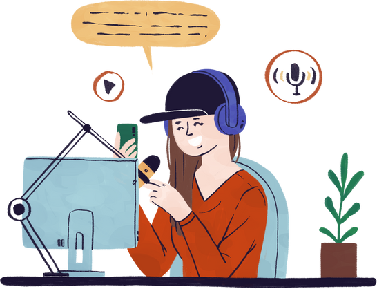 Organic Detailed Old Woman Listening to Podcast in Bed